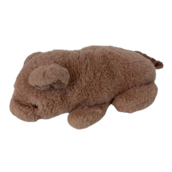 Vintage Anna Club Plush Pig Hand Puppet 1990 Soft Brown Piglet Toy Pretend USA - Picture 2 of 7